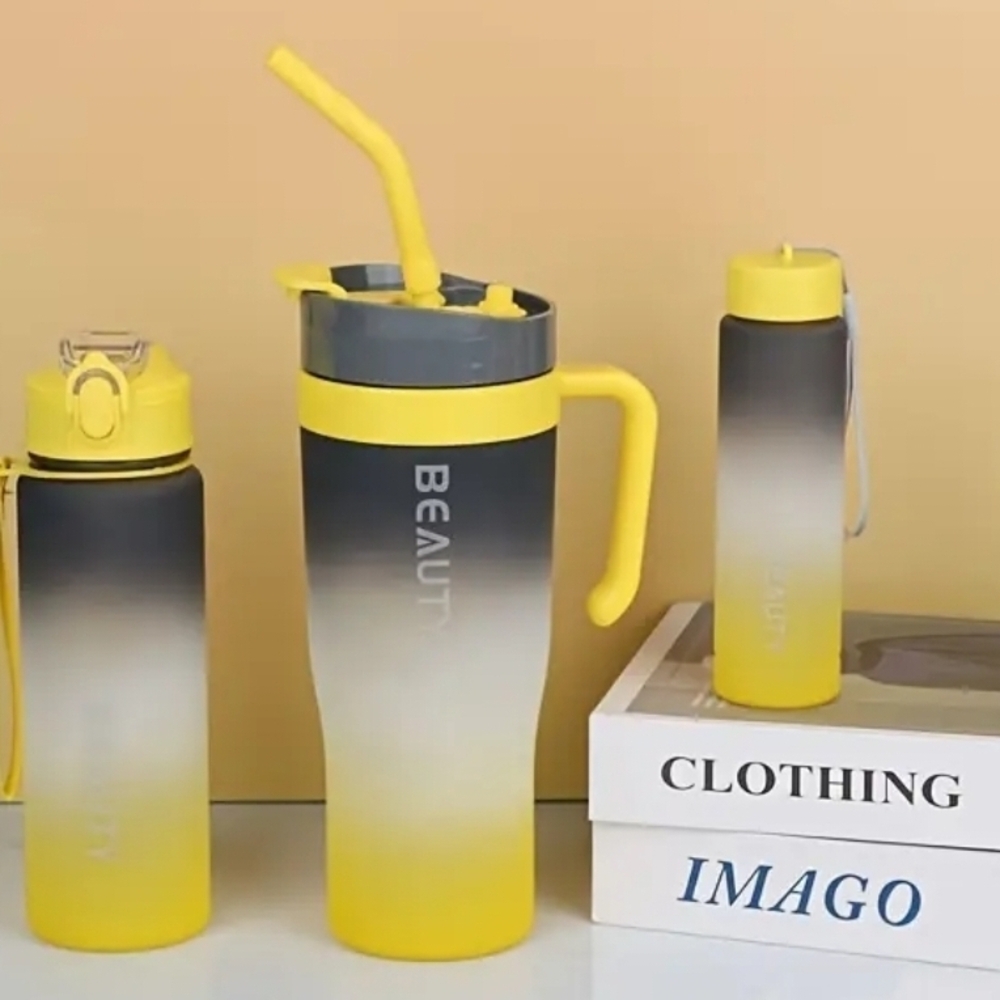 3pcs/ set Gradient Color Water Bottle Set